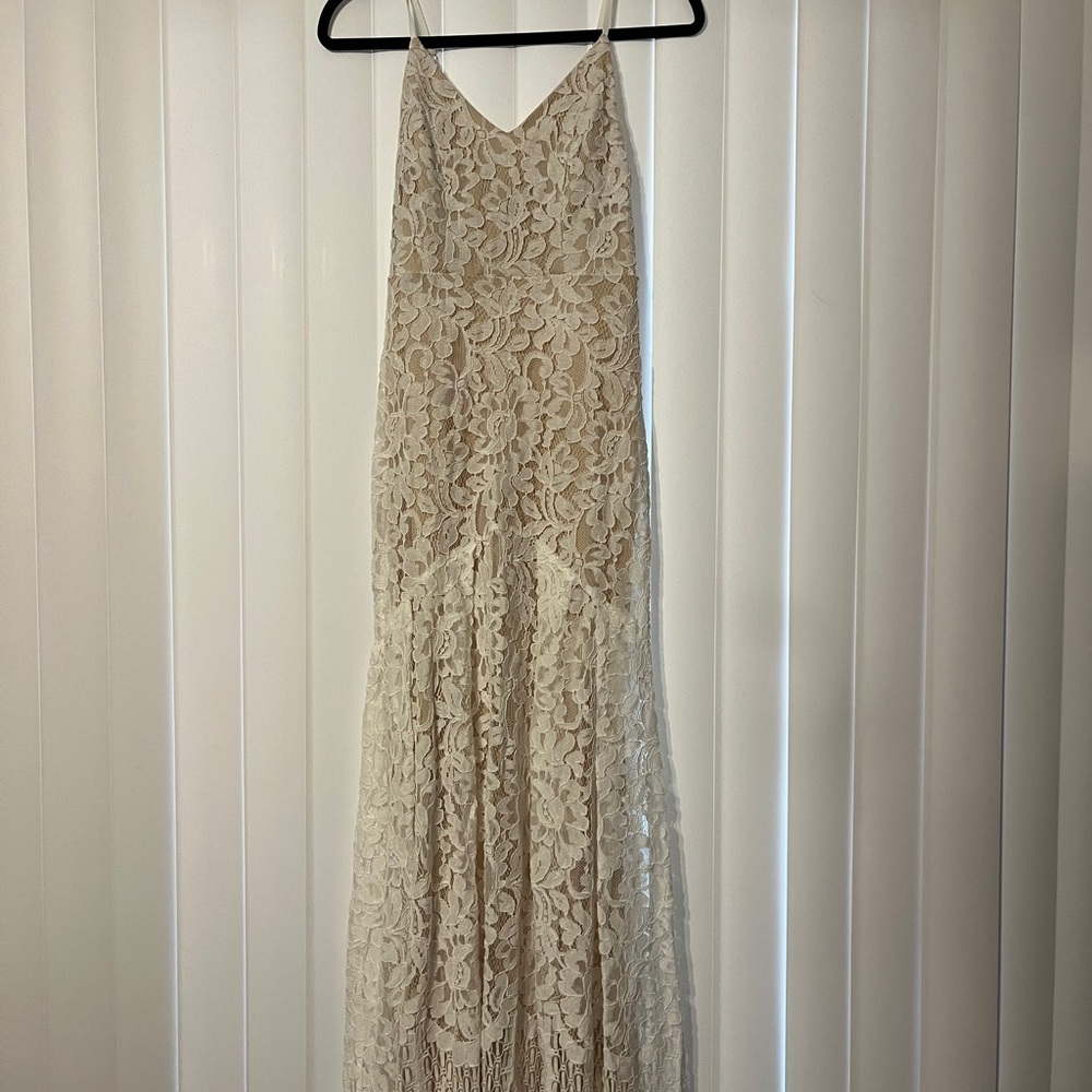 Lulu's Cream Lace Maxi Dress
